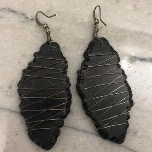 Black stone earrings